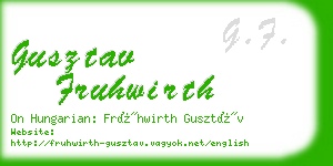 gusztav fruhwirth business card